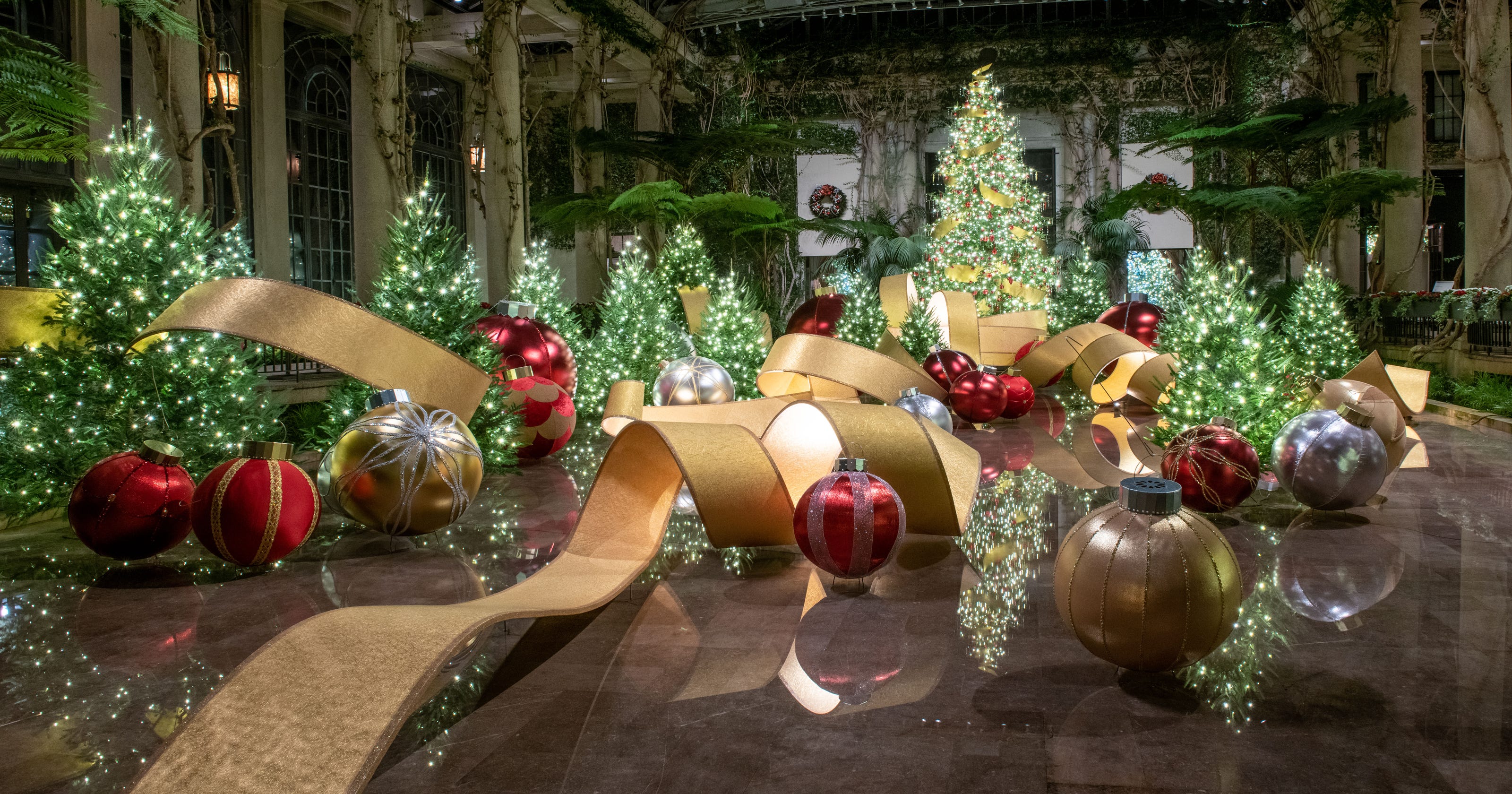 A Longwood Christmas Highlights Giant Ribbon Candy Shop And More