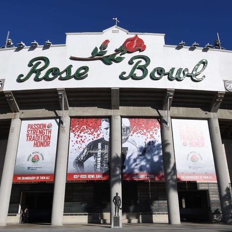 A general view of the Rose Bowl stadium prior to t