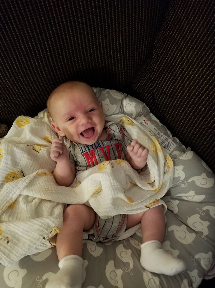 4 month old baby sick