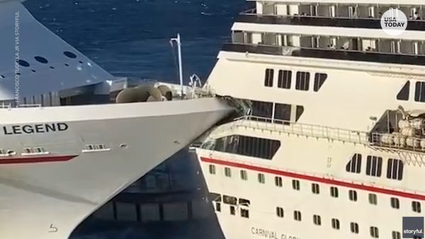 Carnival cruise ship runs into sister ship