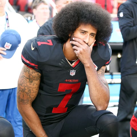 Colin Kaepernick when he was with the 49ers  kneel