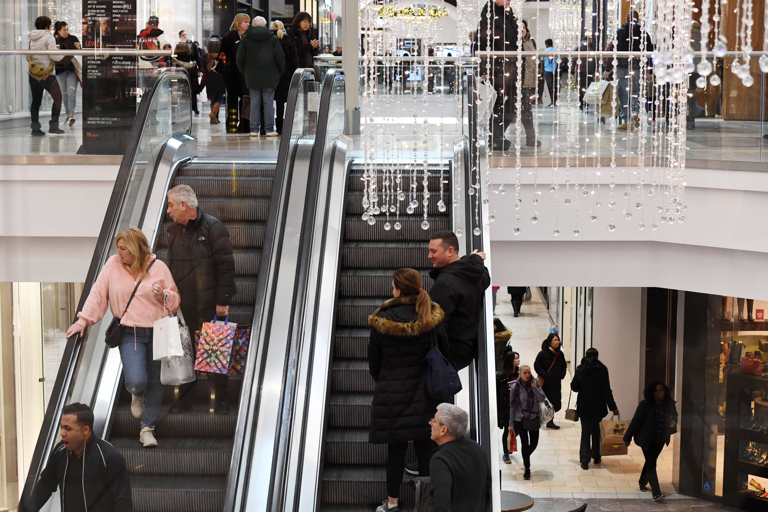 Shoppers Navigate Garden State Plaza Before Hanukkah And Christmas