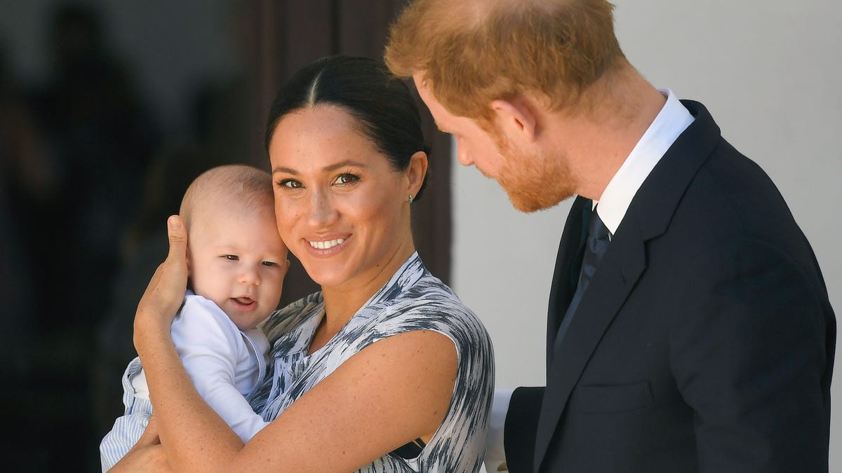 Prince Harry, Duchess Meghan and baby Archie in South Africa in October 2019.