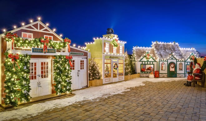 Schellville Christmas Lane is a life-sized village decked out with glowing lights, festive wreaths and more.