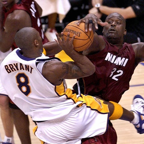 Kobe Bryant and Shaquille O'Neal squared off for t