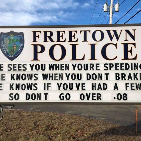Freetown Police Department sign