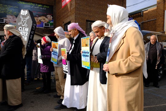 The protest was held at the local mosque Masjid Mu'ath Bin Jabil, following Friday prayer and was attended by about 35 people.