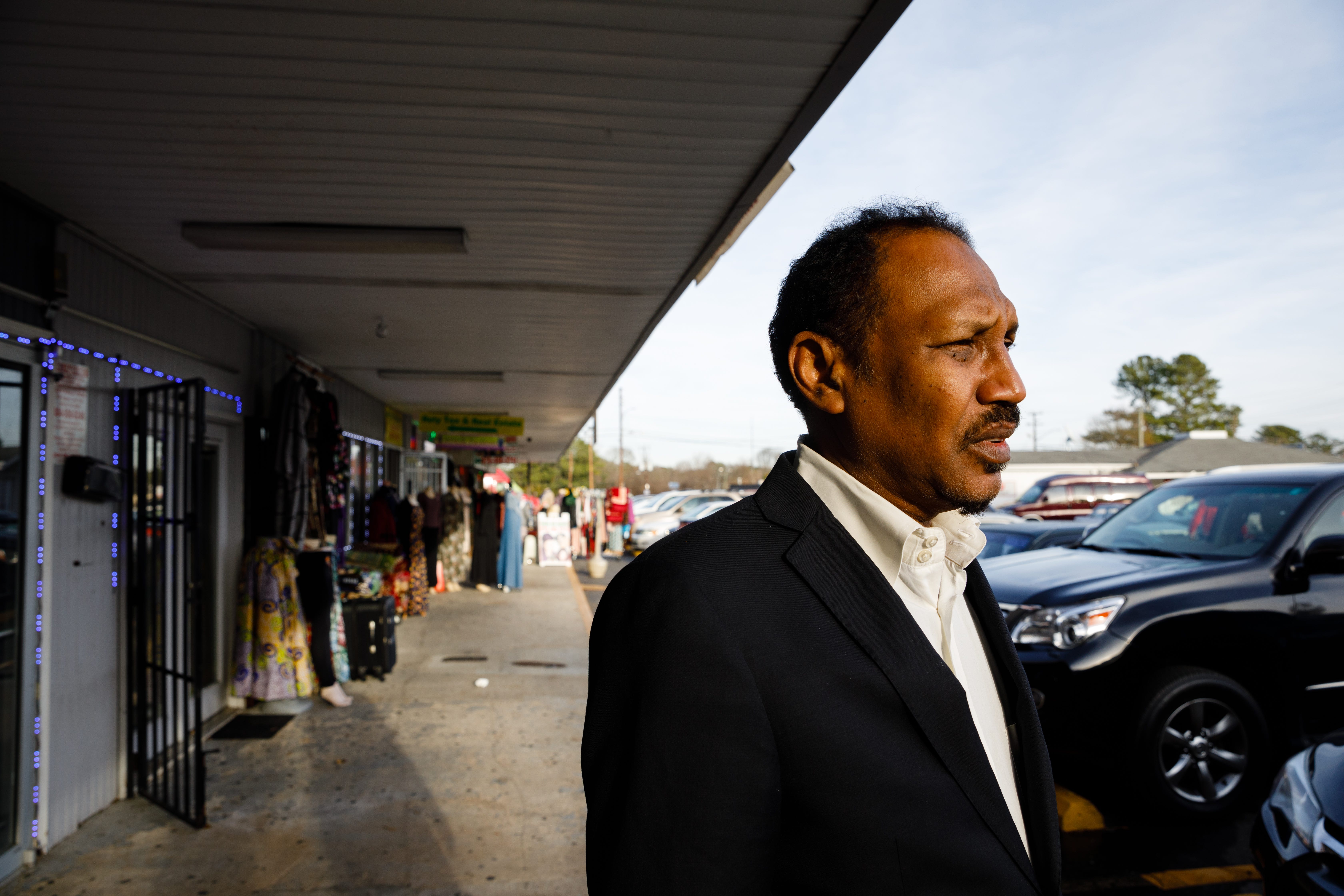 Omar Shekey is photographed outside of the mall where his office is located in Clarkston, Georgia. Clarkston, Georgia, is a town just outside of Atlanta’s city limits that has become known as the “Ellis Island of the South.”