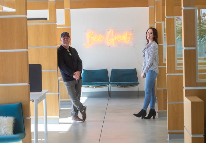 Melissa Cronin and Mark Anderson, co-owners of The Hive, a co-working space in Palm Springs. 
