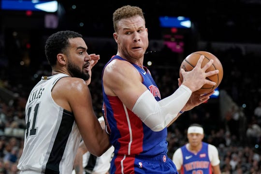 Pistons forward Blake Griffin's knee doesn't appear to be 100 percent, which is affecting his play.