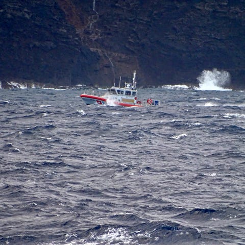In this photo released by the U.S. Coast Guard, a 