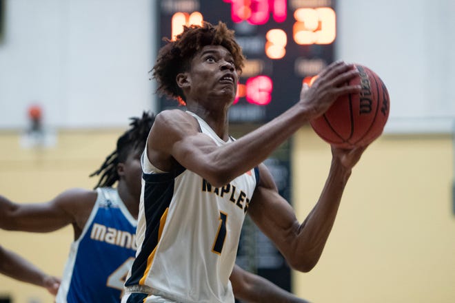 Naples High School's Tony Green goes up for a layup during their game against Mainland during the Kelleher Firm Gulfshore Holiday Hoopfest, Sunday, Dec. 29, 2019, at Golden Gate High School.