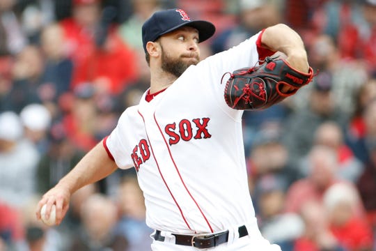 May 1, 2019; Boston, MA, USA; Boston Red Sox pitcher Tyler Thornburg (47) delivers a pitch during the ninth inning against the Oakland Athletics at Fenway Park. Mandatory Credit: Greg M. Cooper-USA TODAY Sports