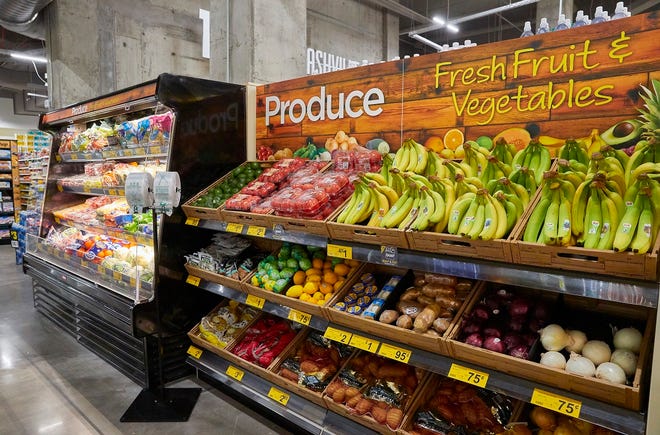 Produce is on display at a Dollar General store. The relocated Dollar General in downtown Salina,  511 E. Iron Ave. will offer fresh produce and meat options as part of the DG Market concept the retailer has begun.