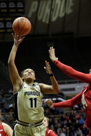 Purdue guard Dominique Oden (11) goes up for two during the fourth quarter of a NCAA women's basketball game, Tuesday, Dec. 31, 2019 at Mackey Arena in West Lafayette.