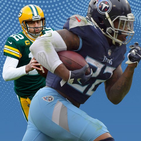 Packers QB Aaron Rodgers and Titans RB Derrick Hen