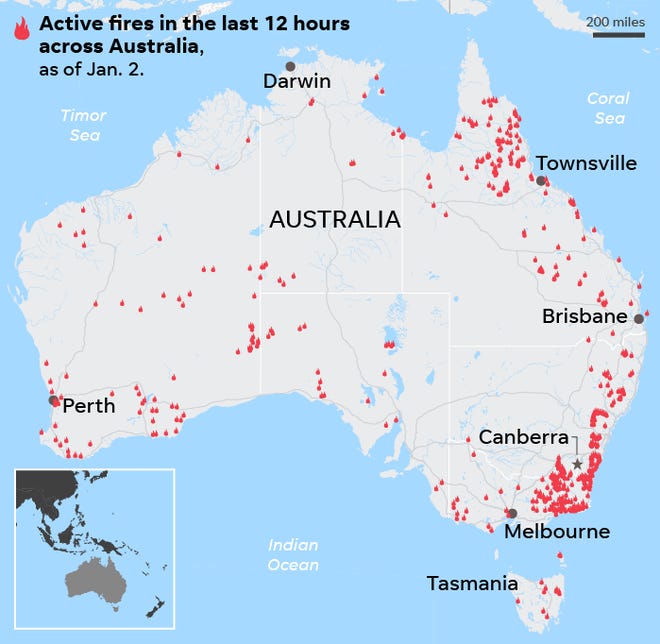 Australia Fires What To Know Map Animals Evacuations Deaths