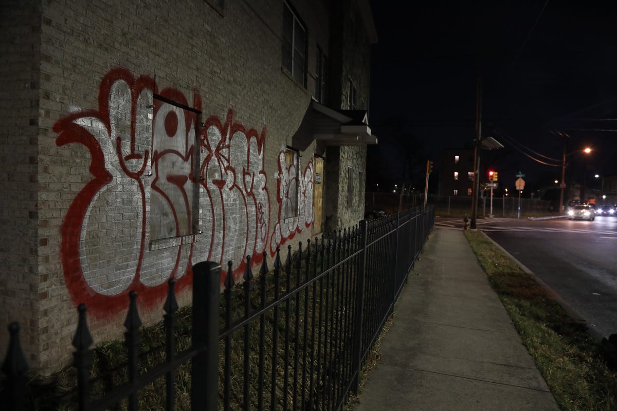 Nye Avenue in Irvington, New Jersey. A rundown neighborhood in this suburb of Newark where sex workers ply their trade.