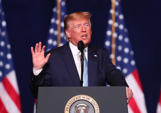 President Donald Trump speaks during a 'Evangelicals for Trump' campaign event in Miami, Fla.