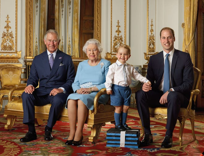 Queen Elizabeth, Charles, William, George pose in rare portrait