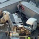 This image from video provided by KDKA TV shows the scene near Greensburg, Pa. along the Pennsylvania Turnpike where at least five people were killed and dozens were injured in a crash early Sunday, Jan. 5, 2020 that involved multiple vehicles, a transportation official said. (KDKA TV via AP)