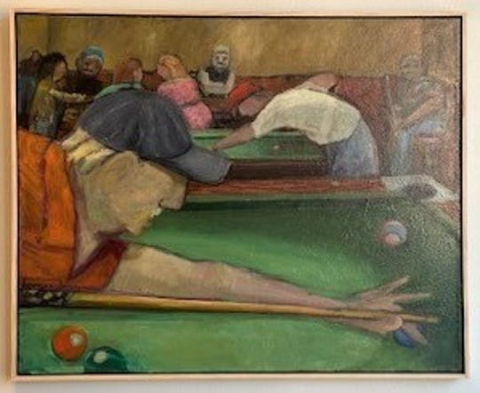 Nine Ball by Zanesville artist Paul Emory is on display in the Sarah Gormley Gallery in the Short North District of Columbus.