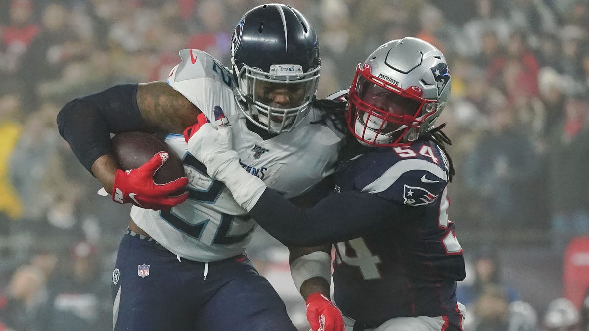 Derrick Henry gashed the Patriots for 182 yards and a touchdown rushing in the Titans' upset win in Foxborough.