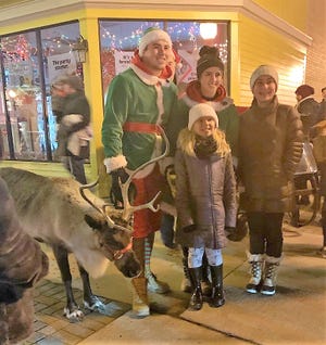 A live reindeer was used during Plymouth's Mistletoe Market on Dec. 5.