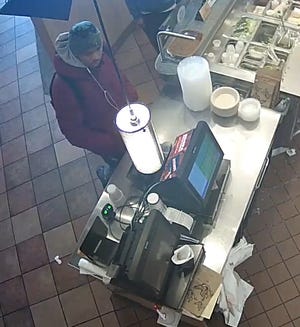 Glendale police are looking for this man, who allegedly knocked over a cash register at Qdoba because his food order was taking too long.