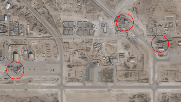 Satellite images of al Assad air base in Iraq take