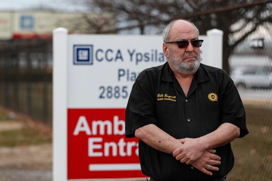 UAW Shop Chairman Bill Bagwell of Westland poses for a photo outside of General Motors' Customer Care and Aftersales (CCA) plant in Ypsilanti, Thursday, Jan. 9, 2020.