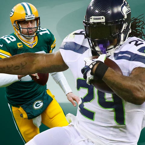 Packers QB Aaron Rodgers and Seahawks RB Marshawn 