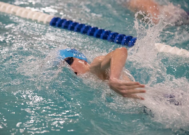 Adena's Evan Ater qualified for the 50 yard freestyle and 100 yard backstroke for the 2020 Southeast district swimming and diving championships. Ater competed at the  Ross County YMCA against Chillicothe, Zane Trace, Westfall, Circleville, and Logan Elm swim teams on Jan. 9, 2020, in Chillicothe, Ohio.