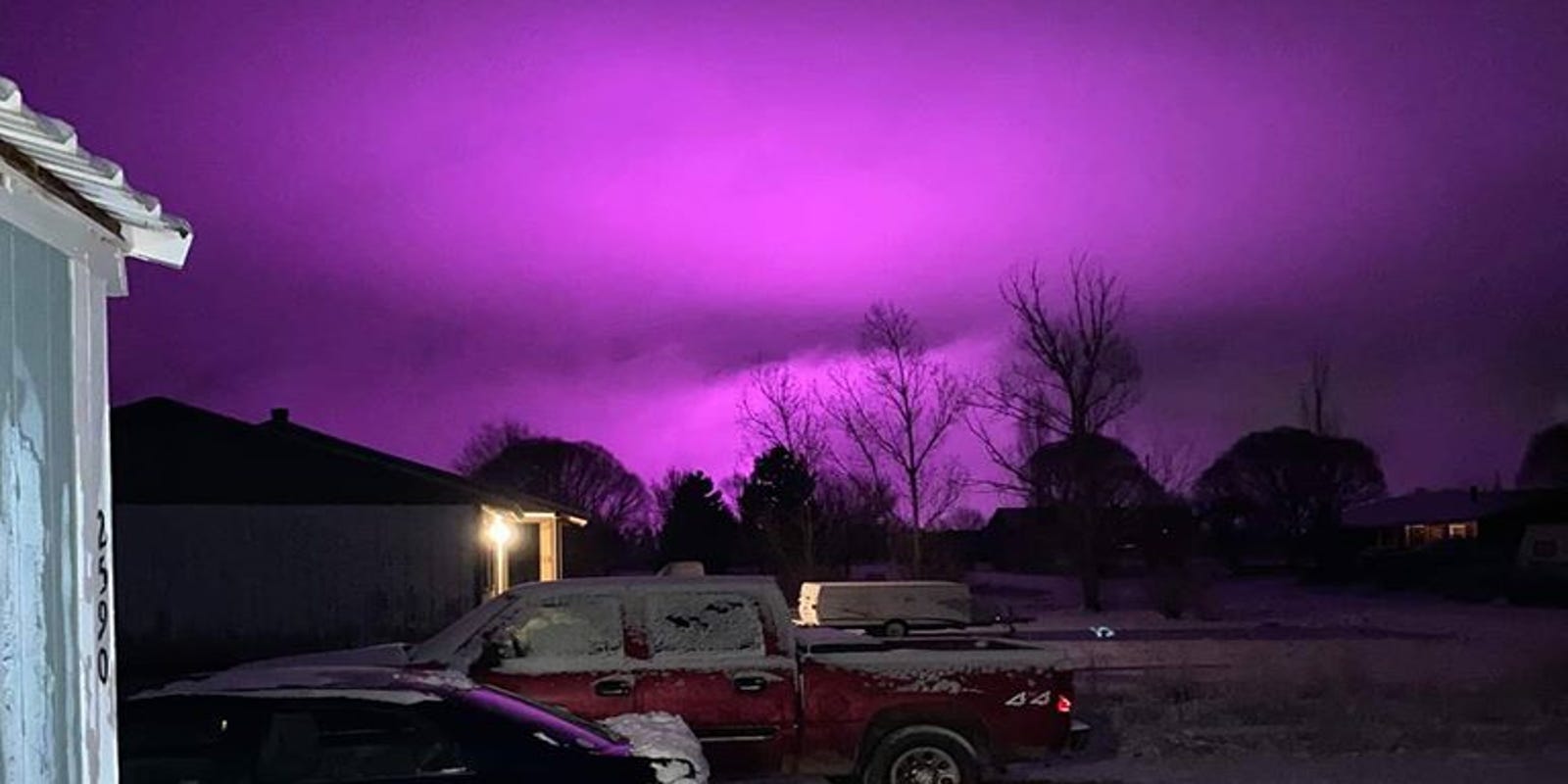 Marijuana farm causes purple glow over Snowflake after snowfall
