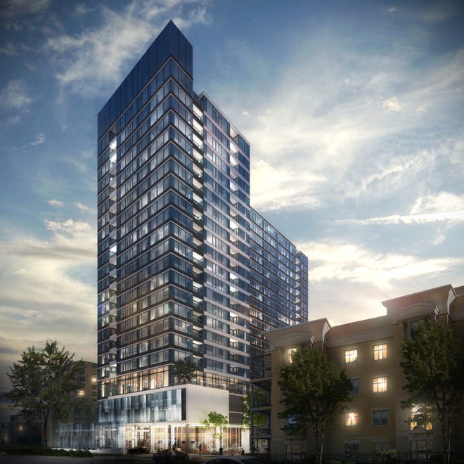 The Portfolio apartment high-rise proposed for Milwaukee's east side could be scaled down to a mid-rise development.
