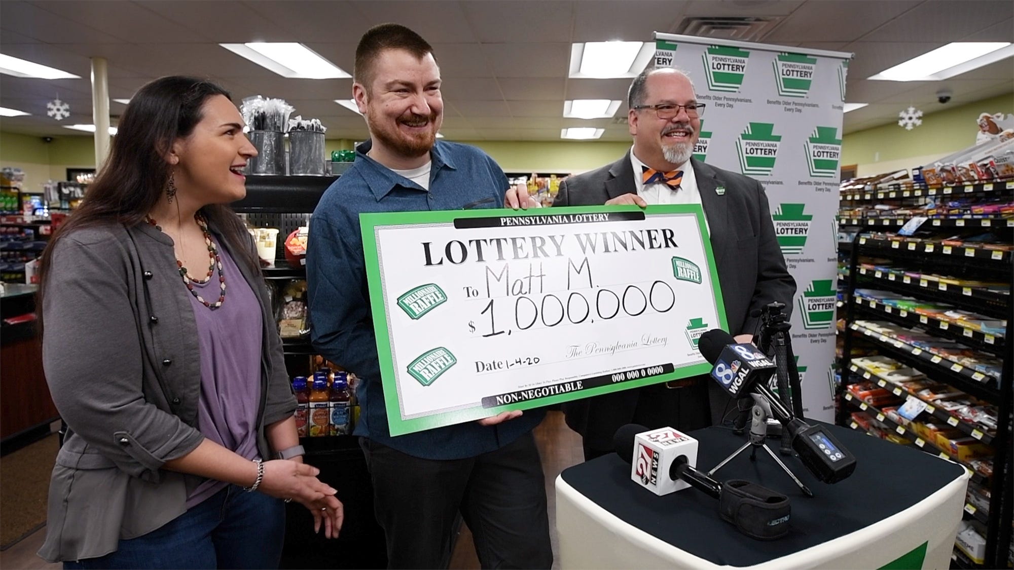 Pa. Lottery Couple wins 1 million in New Year's Millionaire Raffle