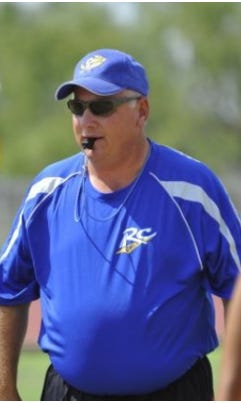 Reagan County's Ken Campbell, a longtime basketball coach, is shown in 2012 during his time as the school's head football coach.