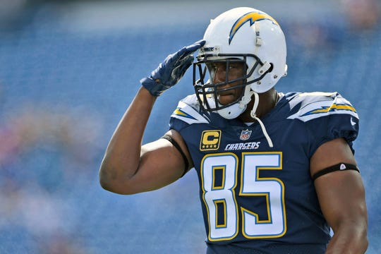 Antonio Gates, who played his high school at Detroit Central, spent his entire 16-year career with the San Diego and Los Angeles Chargers. His 116 touchdown catches are the most by a tight end in league history.