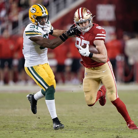 San Francisco 49ers tight end George Kittle (85) r