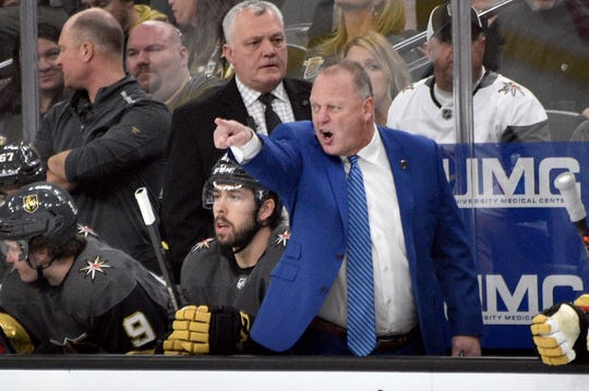 The Vegas Golden Knights fired coach Gerard Gallant, a former Red Wings player, on Wednesday.
