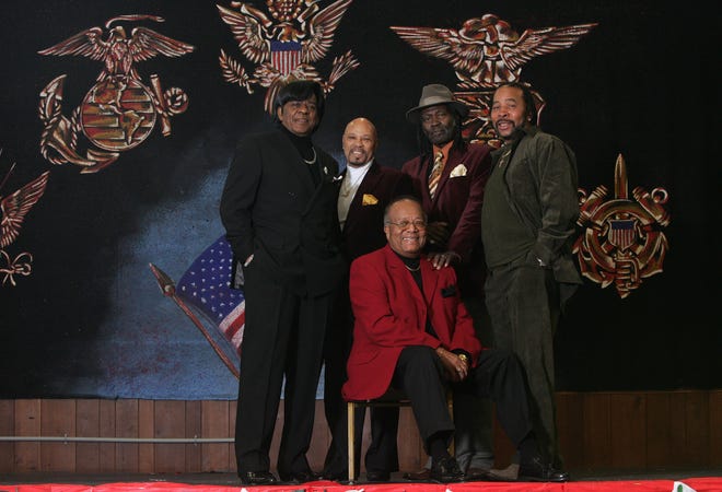 Members of The Broadways - Leon Trent (left to right), Dennis Anderson, Ronald Coleman, Robert Conti and Billy Brown - shown in 2011.