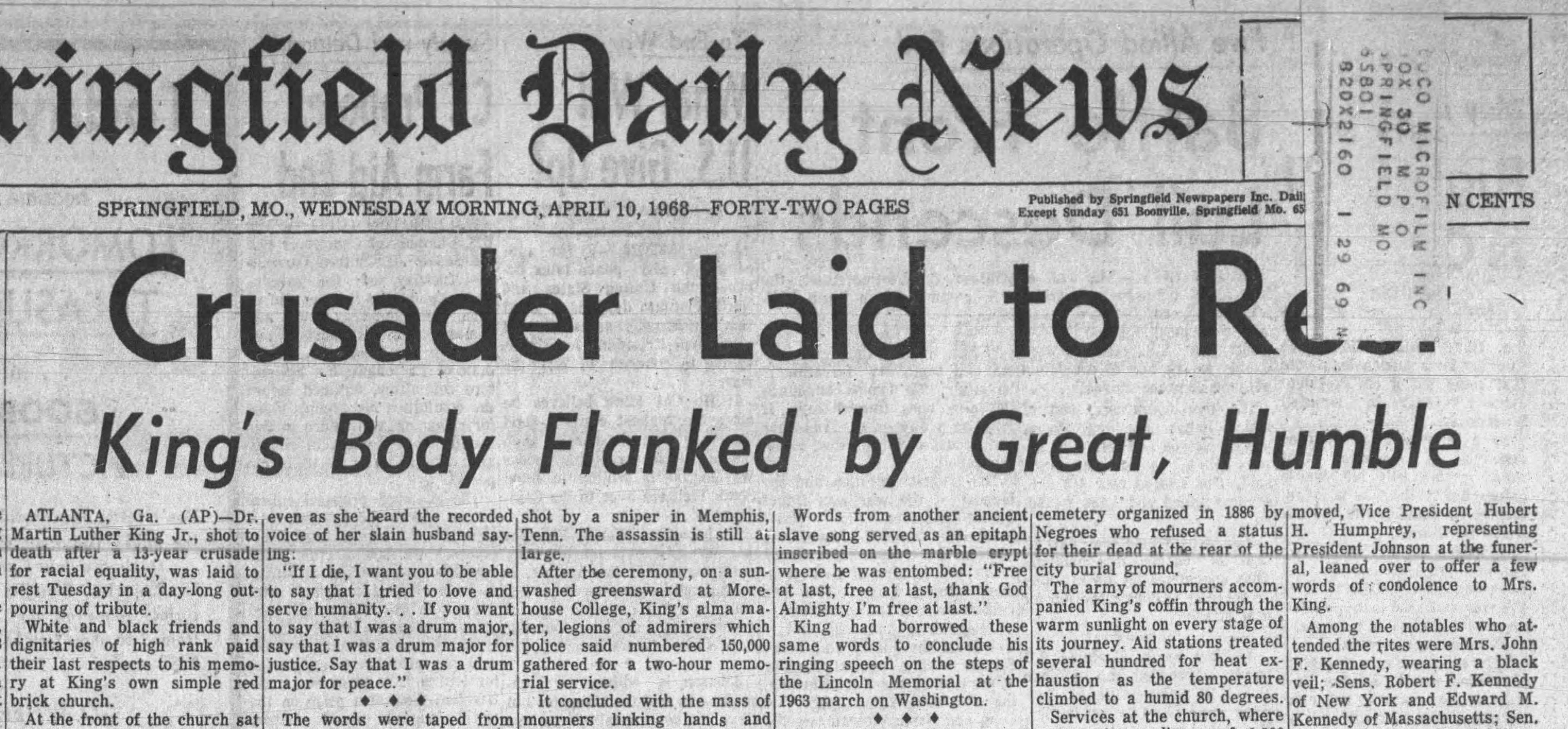 Mlk Jr Day Four Missouri Men Traveled To Atlanta For Funeral