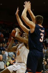 UTEP's Bryson Williams goes against UTSA defense during the game Wednesday, Jan. 15, at the Don Haskins Center in El Paso.