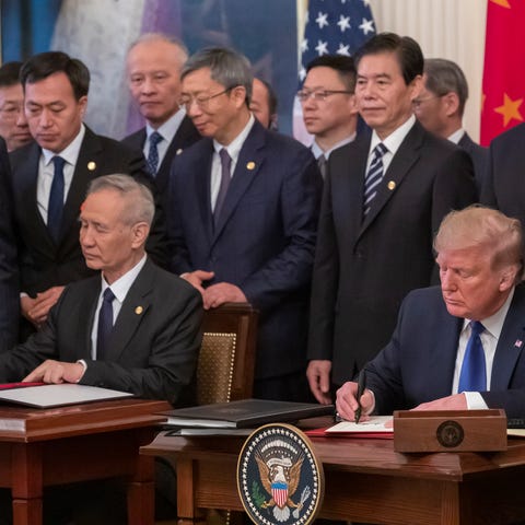 President Donald J. Trump (R) and Chinese Vice Pre