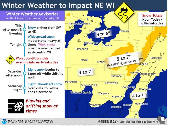 Central and northeastern Wisconsin are bracing for a storm that should begin Friday night and last into Saturday.