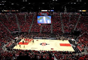 Viejas Arena is shown before a game between Nevada and San Diego State in 2020.