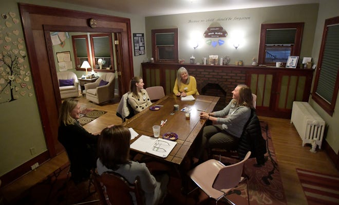 Staff lead a volunteer training session at 3Hopeful Hearts in Fort Collins, Colo. on Thursday, January 16, 2020. The Fort Collins nonprofit that supports grieving parents needs help finding a home to continue its work. 