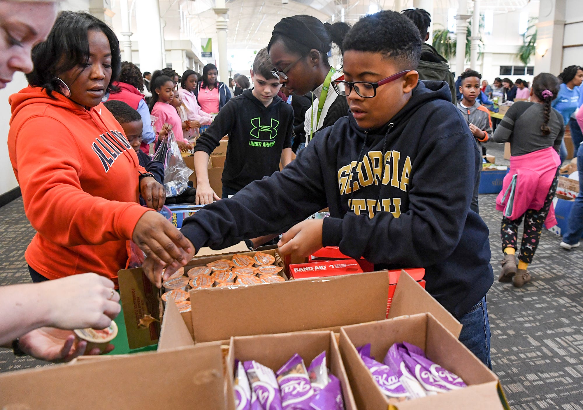MLK Day Greenville SC volunteers prepare care packages