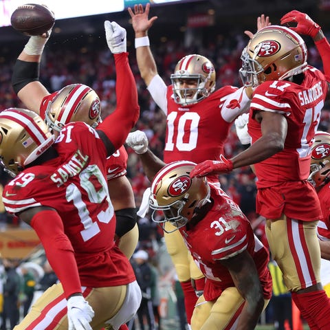 The 49ers did a lot of celebrating against the Pac
