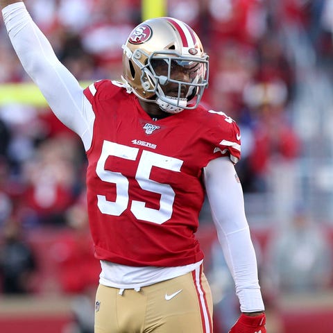 San Francisco 49ers defensive end Dee Ford (55)